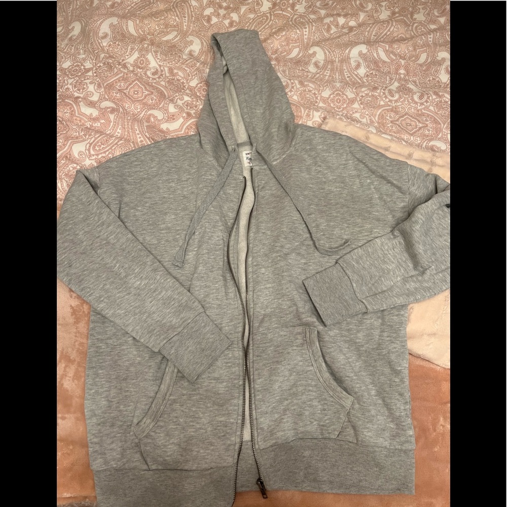 Gray zip up